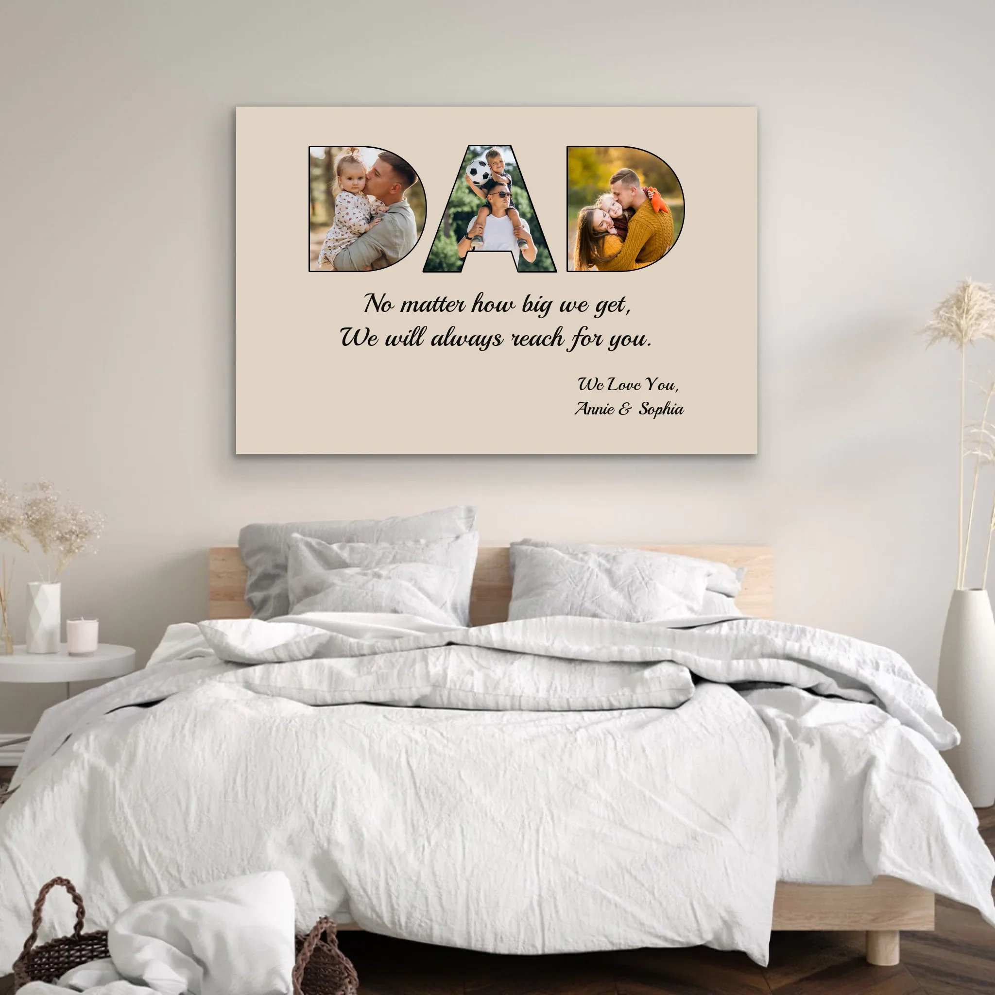 Personalized Canvas "DAD - I will always reach for you" - Image 3