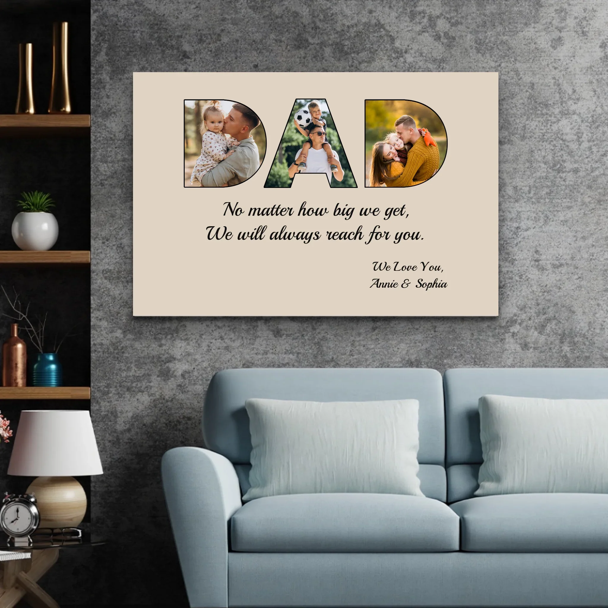 Personalized Canvas "DAD - I will always reach for you" - Image 4