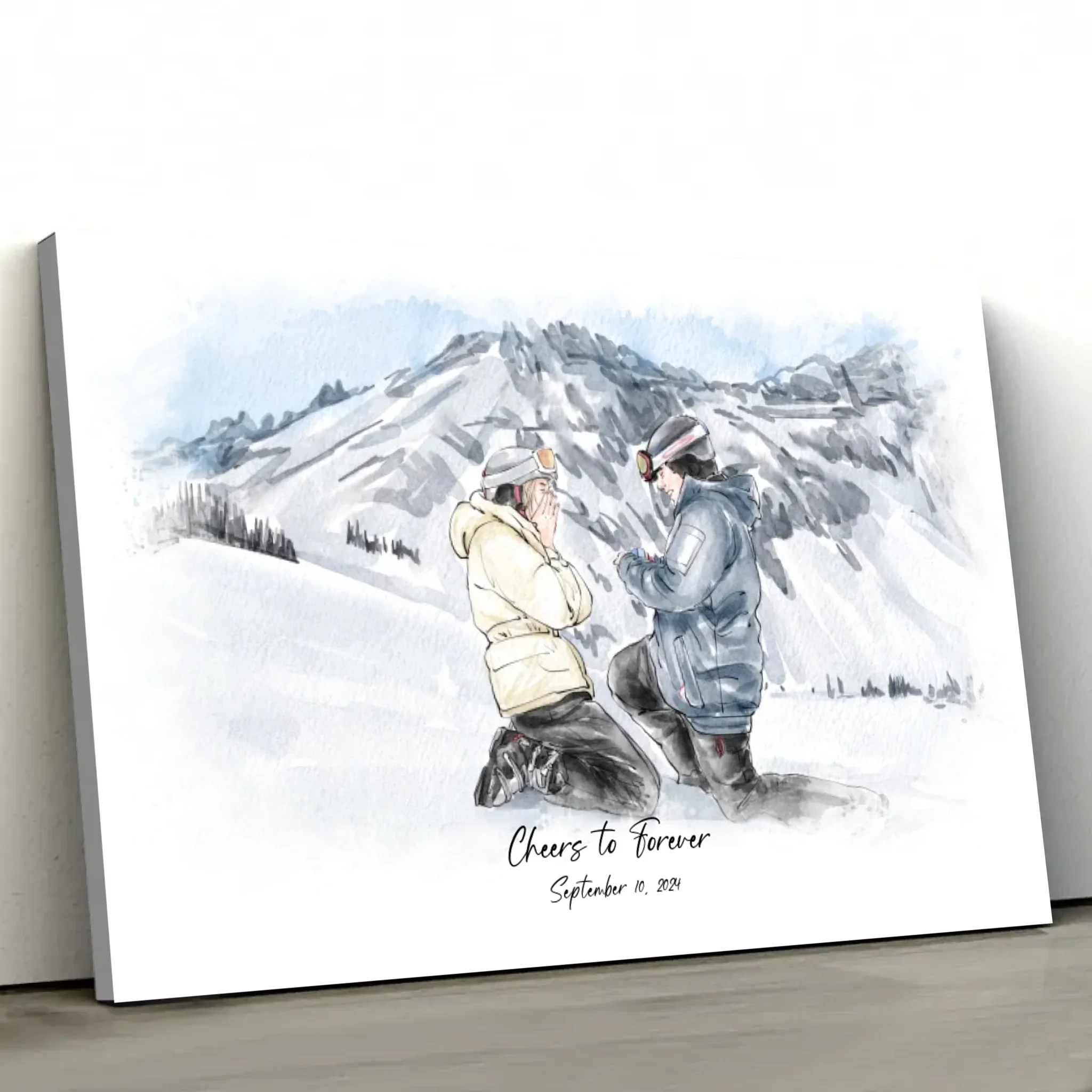 Personalized Canvas – Watercolor Portrait From Photo - Image 2