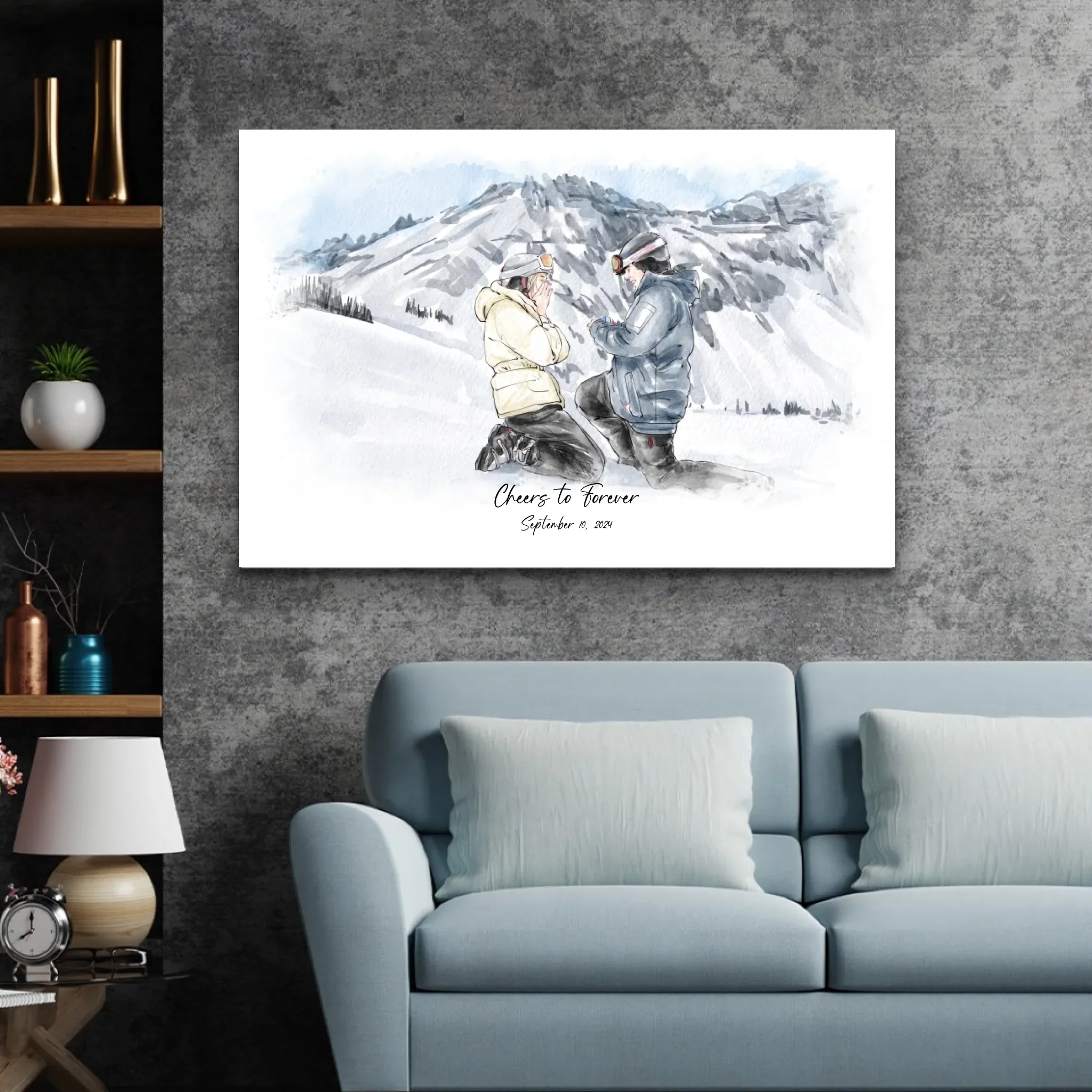 Personalized Canvas – Watercolor Portrait From Photo - Image 4