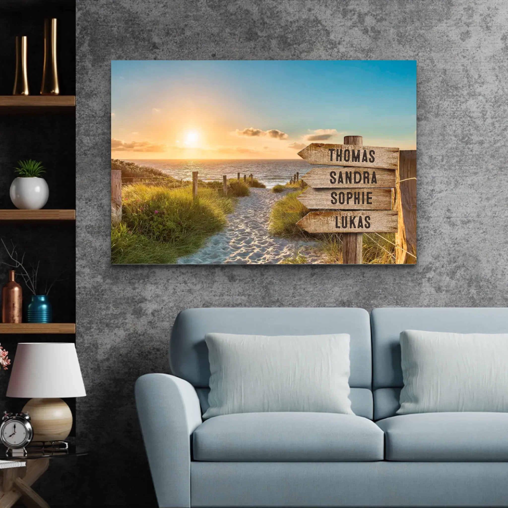 Personalized Canvas "Shared Signpost at the Beach“ - Image 4