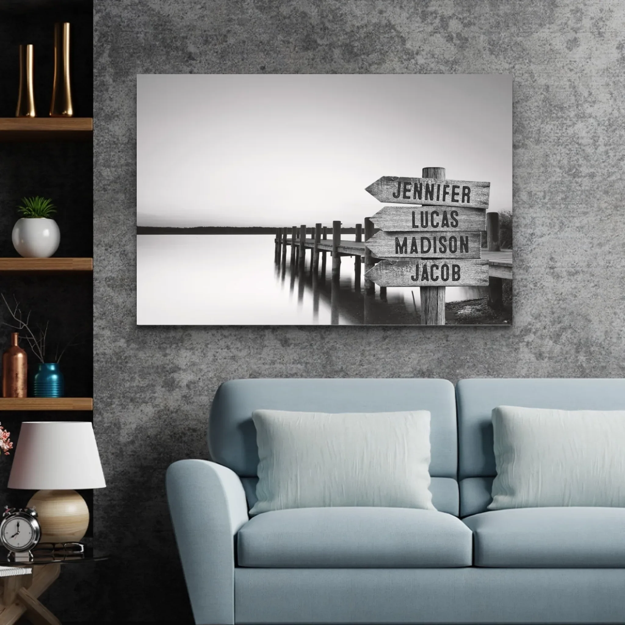 Personalized Canvas "Shared Signpost at the Lake“ - Image 4
