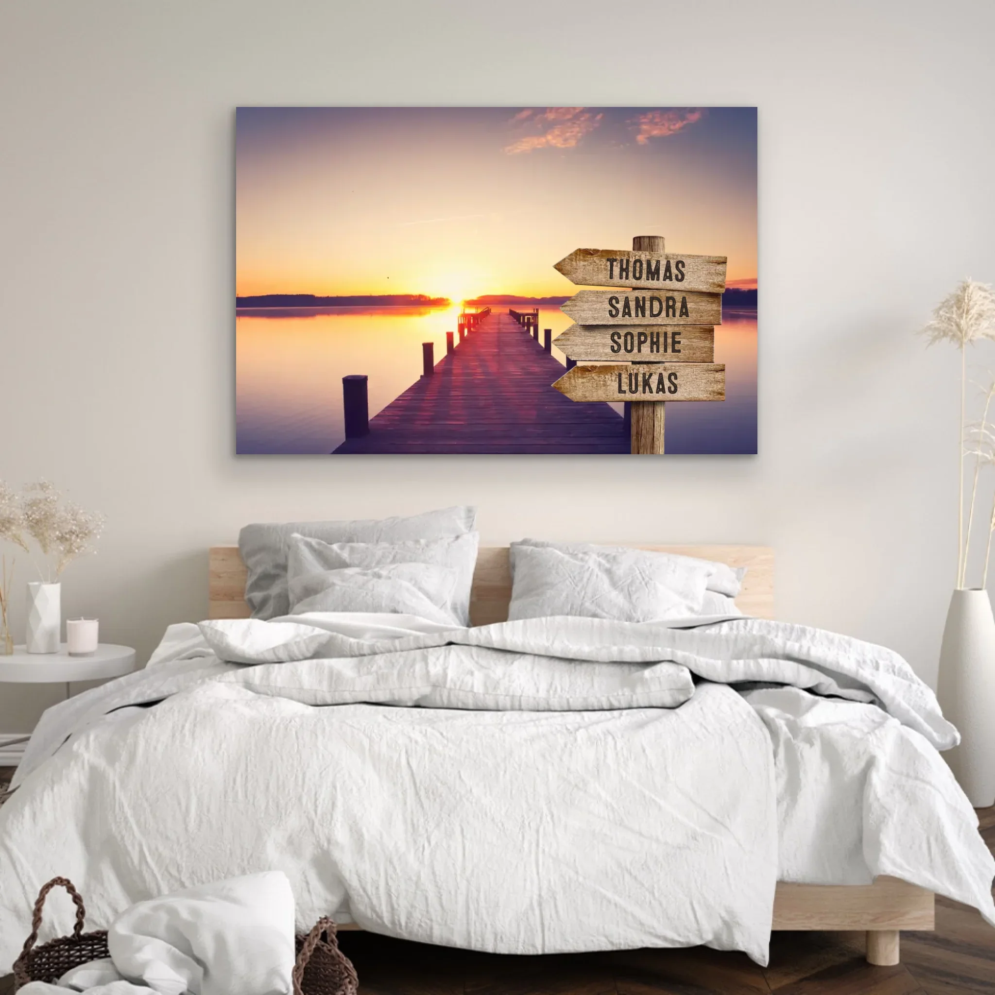 Personalized Canvas "Shared Signpost at the Pier" - Image 3