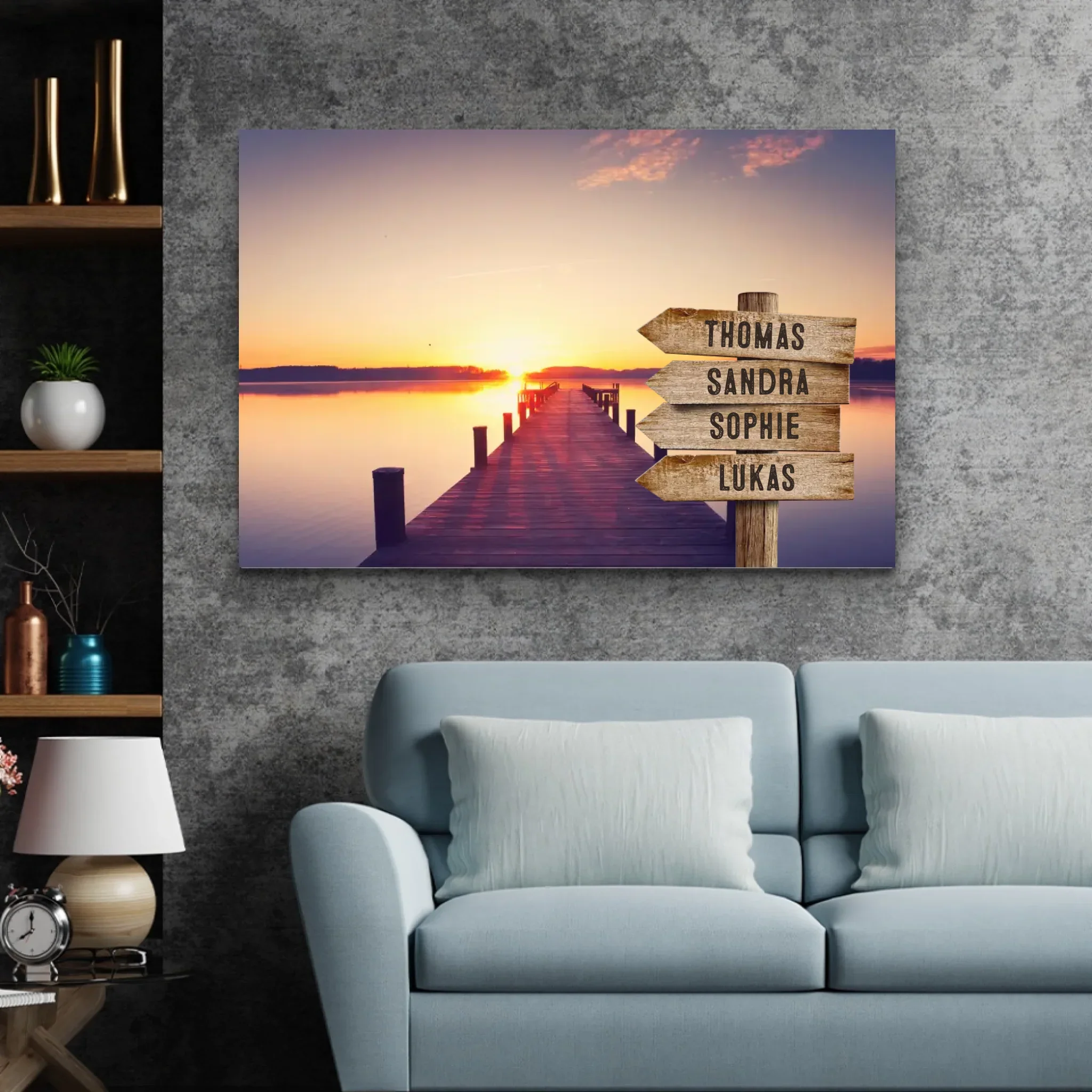 Personalized Canvas "Shared Signpost at the Pier" - Image 4