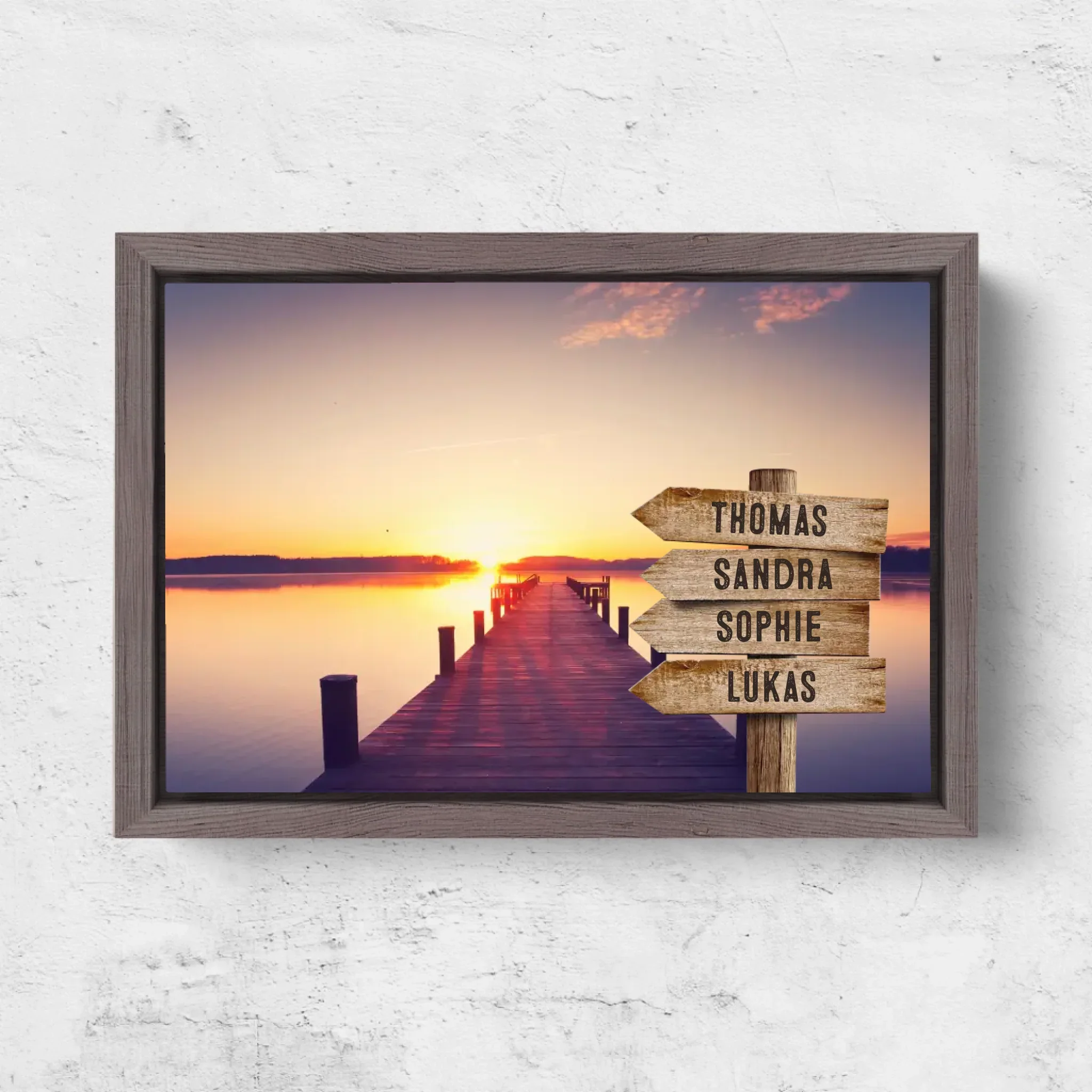 Personalized Canvas "Shared Signpost at the Pier" - Image 6